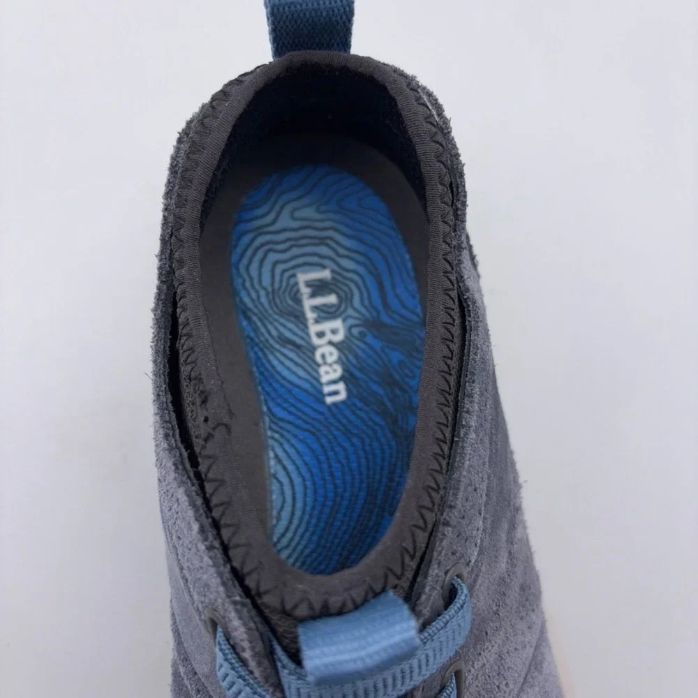 LL Bean Shoes Women 7 Gray Suede Perforated Outdoor Vista Low Lace Sneakers
